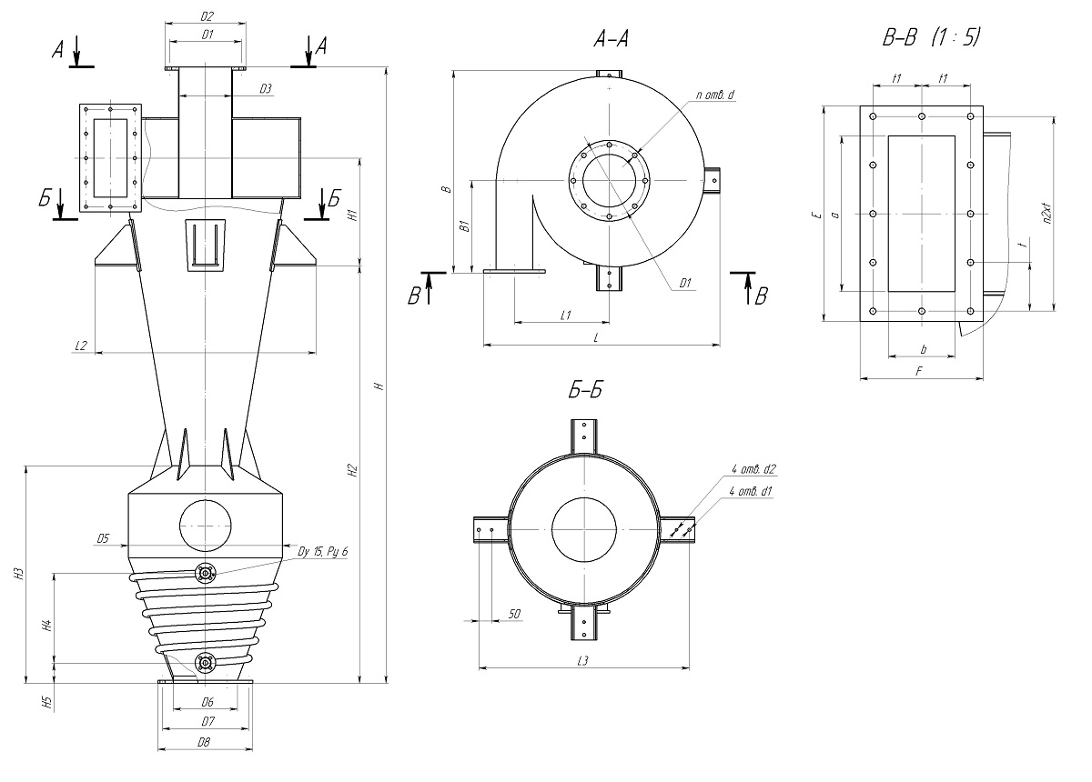 чертеж циклона СК-ЦН-34 в Комсомольске-на-Амуре